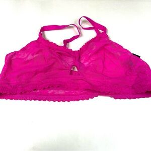 NEW Torrid Plus Size 3 Unlined Bralette Bra Solid Pink Floral Lace No Wire #2386